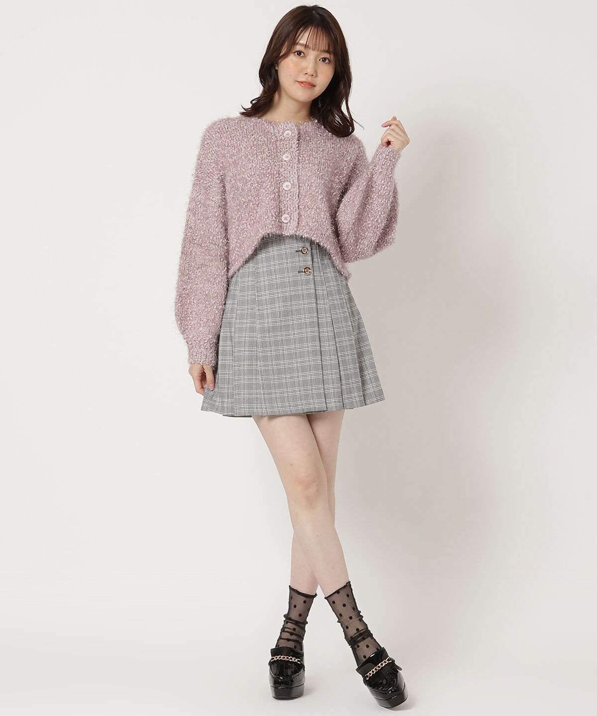 REDYAZEL「ポップコーンフェザーショートカーディガン」|カーディガン|