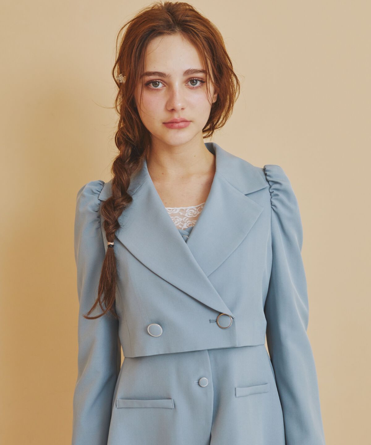 REDYAZEL「ショートテーラードジャケット」|テーラードジャケット|ブルー