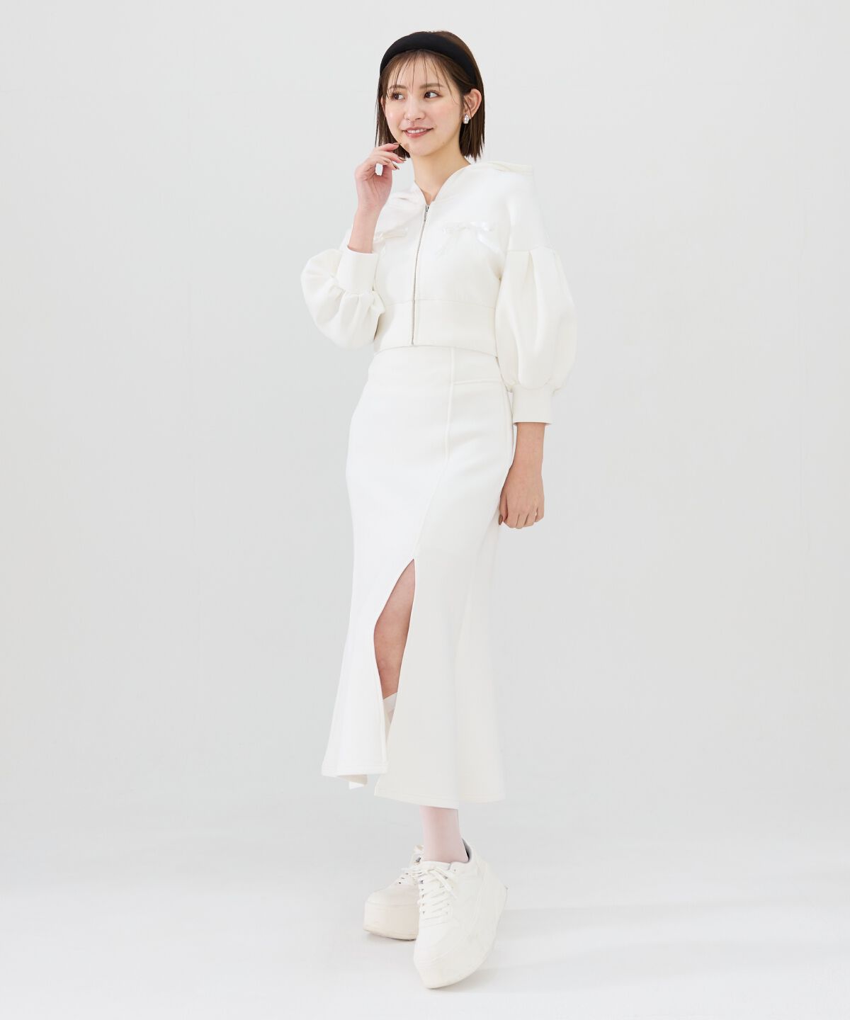 REDYAZEL「ダンボールバックスピンドルロングスカート」|タイト|オフ