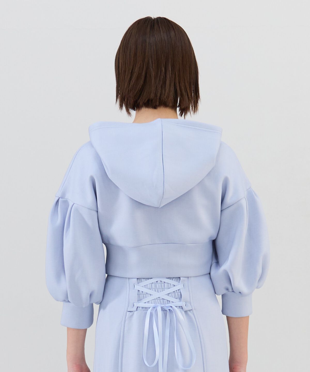 REDYAZEL「ダンボールリボンハーフスリーブショートフーディー」|パーカー|