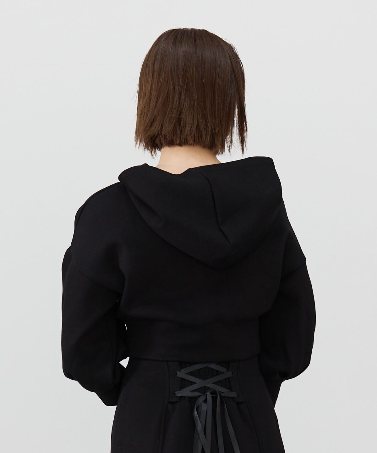 REDYAZEL「ダンボールリボンハーフスリーブショートフーディー」|パーカー|