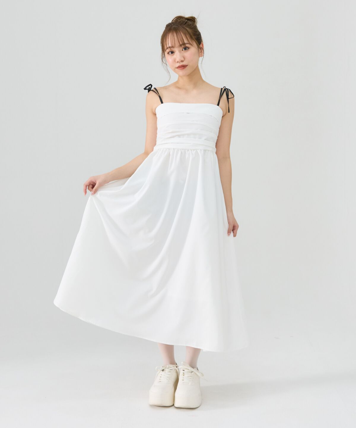 REDYAZEL「リボンショルダーオフショルロングワンピース」|ワンピース|