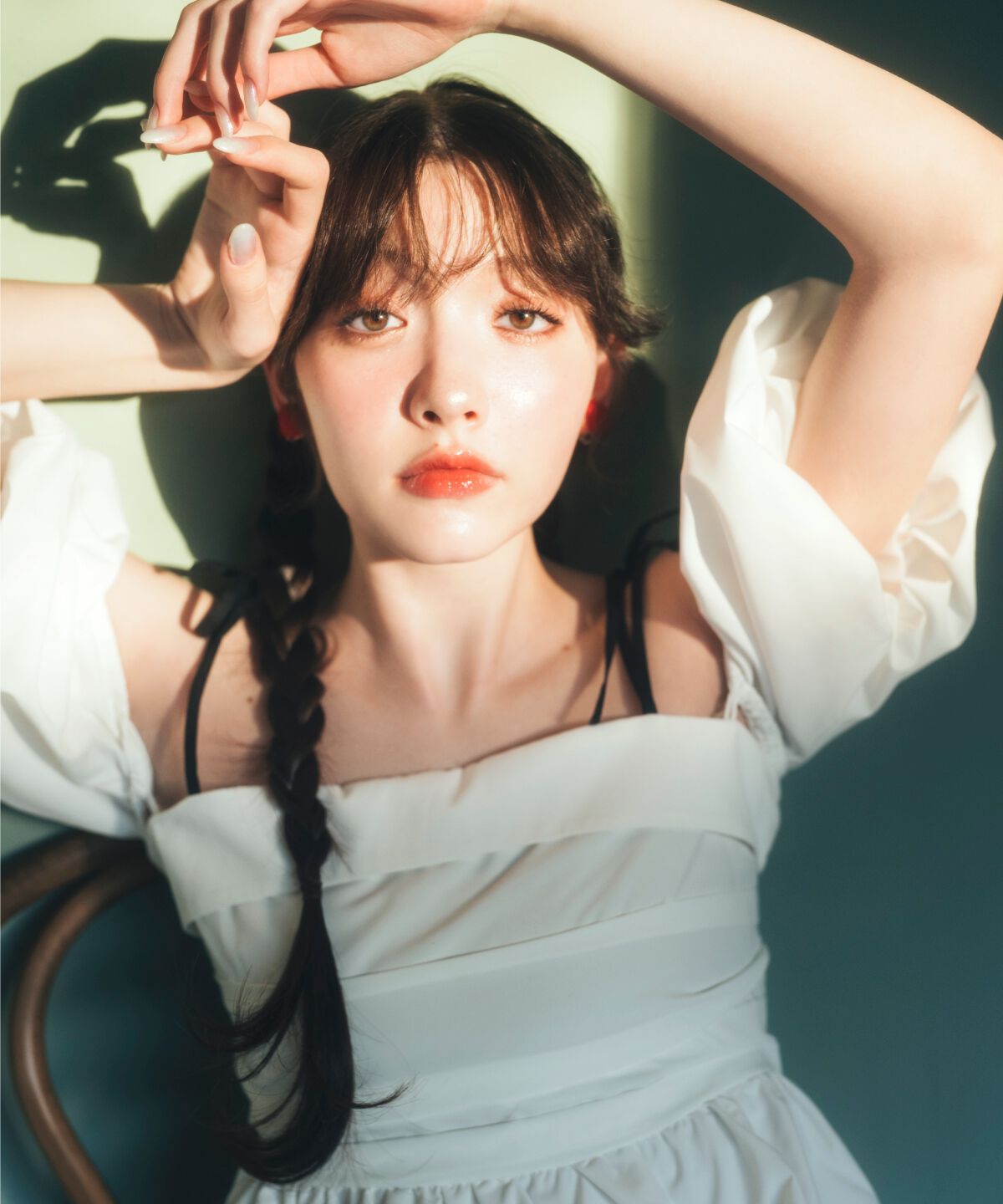 REDYAZEL「リボンショルダーオフショルロングワンピース」|ワンピース|