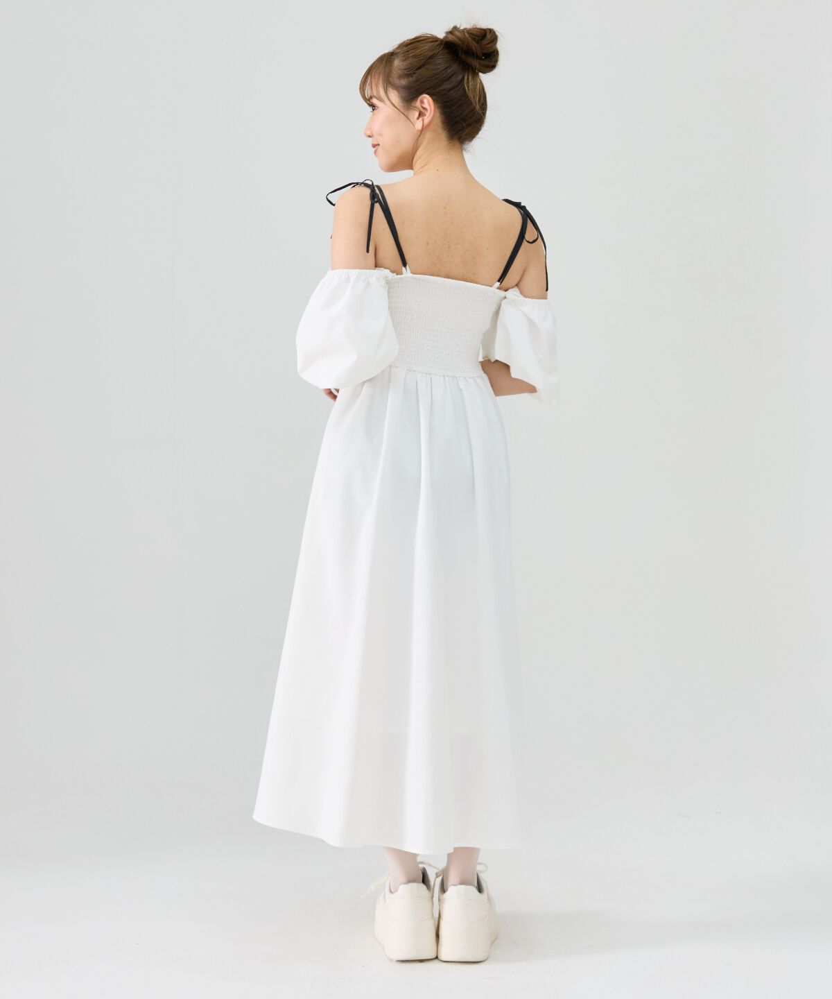 REDYAZEL「リボンショルダーオフショルロングワンピース」|ワンピース|