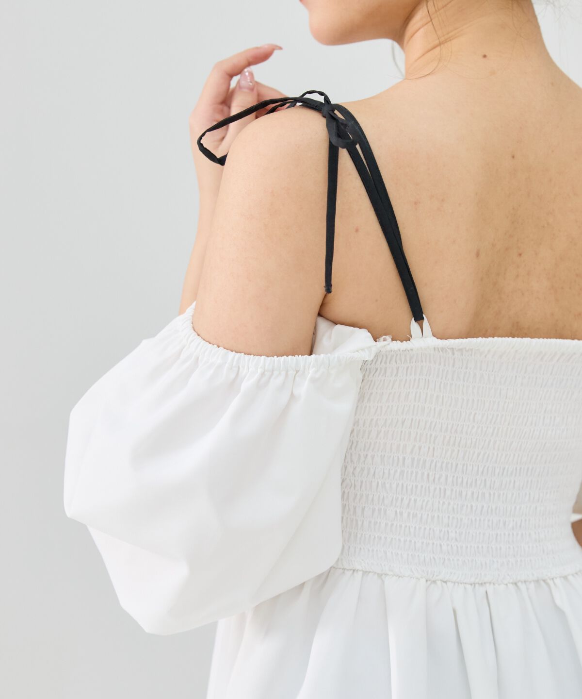 REDYAZEL「リボンショルダーオフショルロングワンピース」|ワンピース|