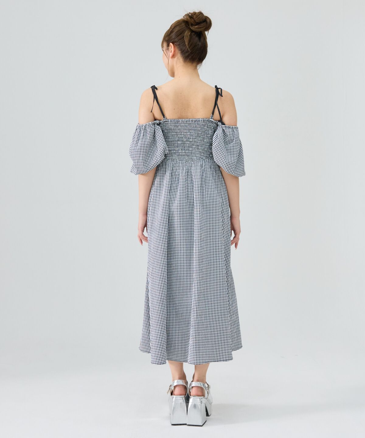 REDYAZEL「リボンショルダーオフショルロングワンピース」|ワンピース|