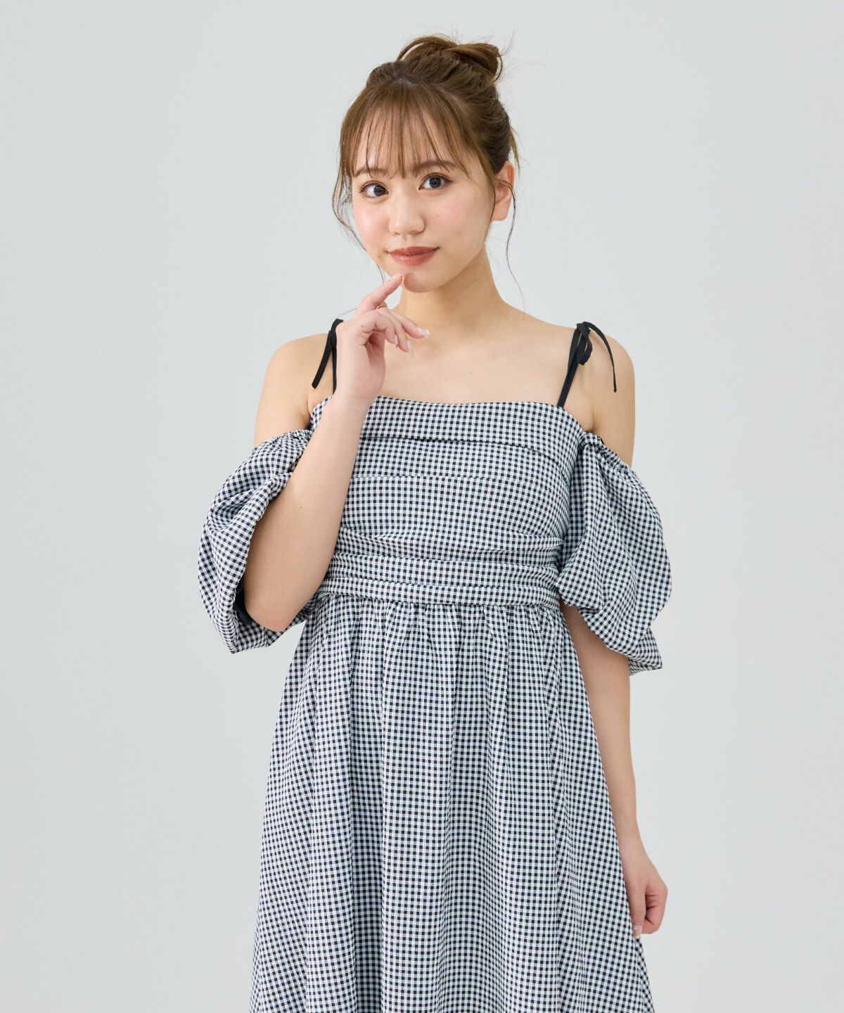 REDYAZEL「リボンショルダーオフショルロングワンピース」|ワンピース|