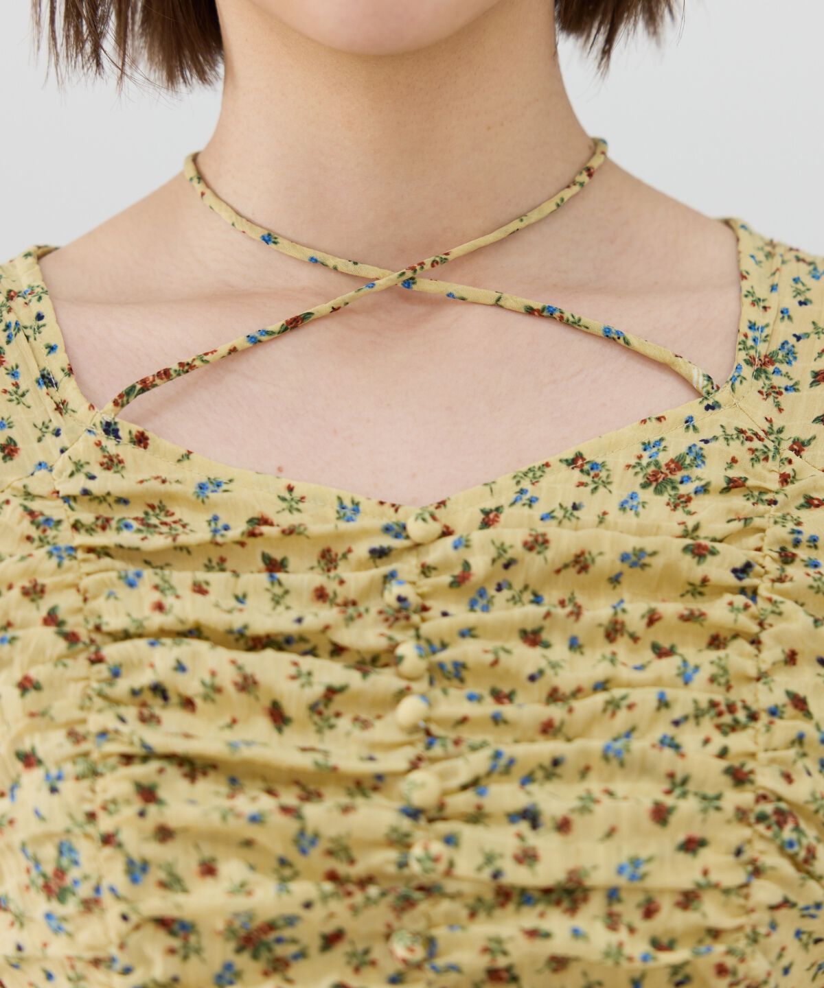 REDYAZEL「フラワープリントシャーリングワンピース」|ワンピース|