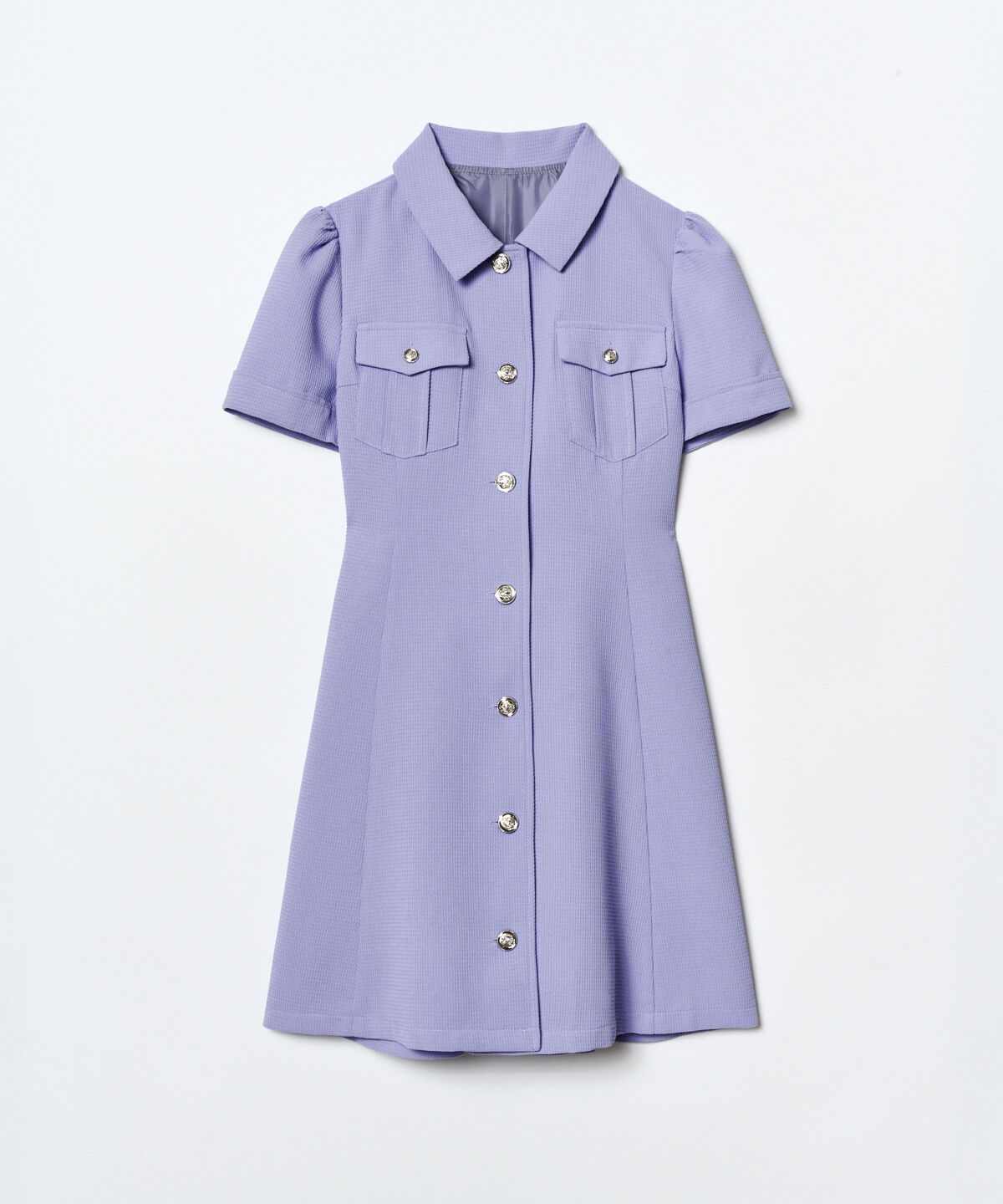REDYAZEL「エンブレムボタンワッフルシャツワンピース」|ワンピース|