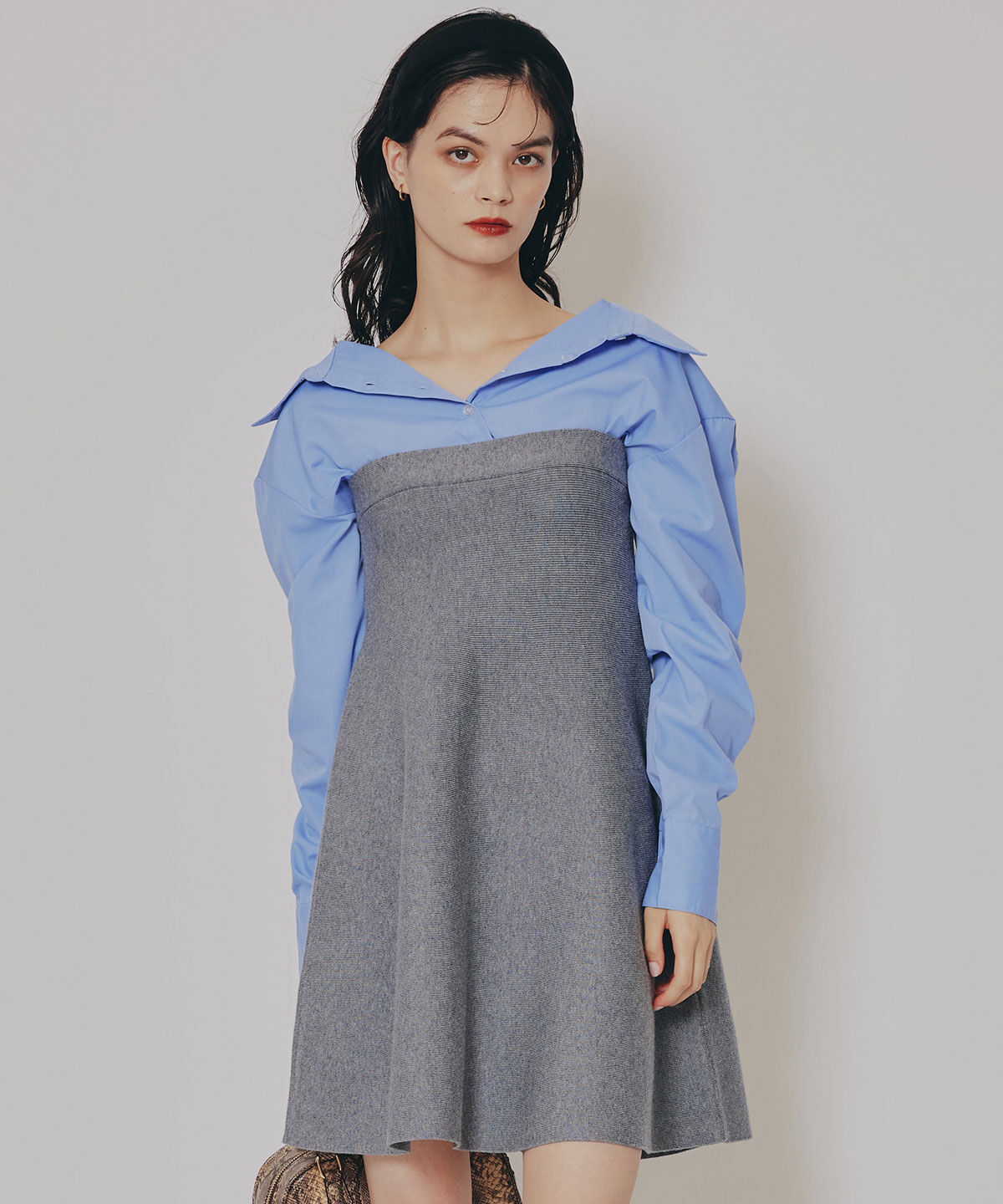 REDYAZEL「マルチWAYドッキングニットワンピース」|ワンピース|グレー