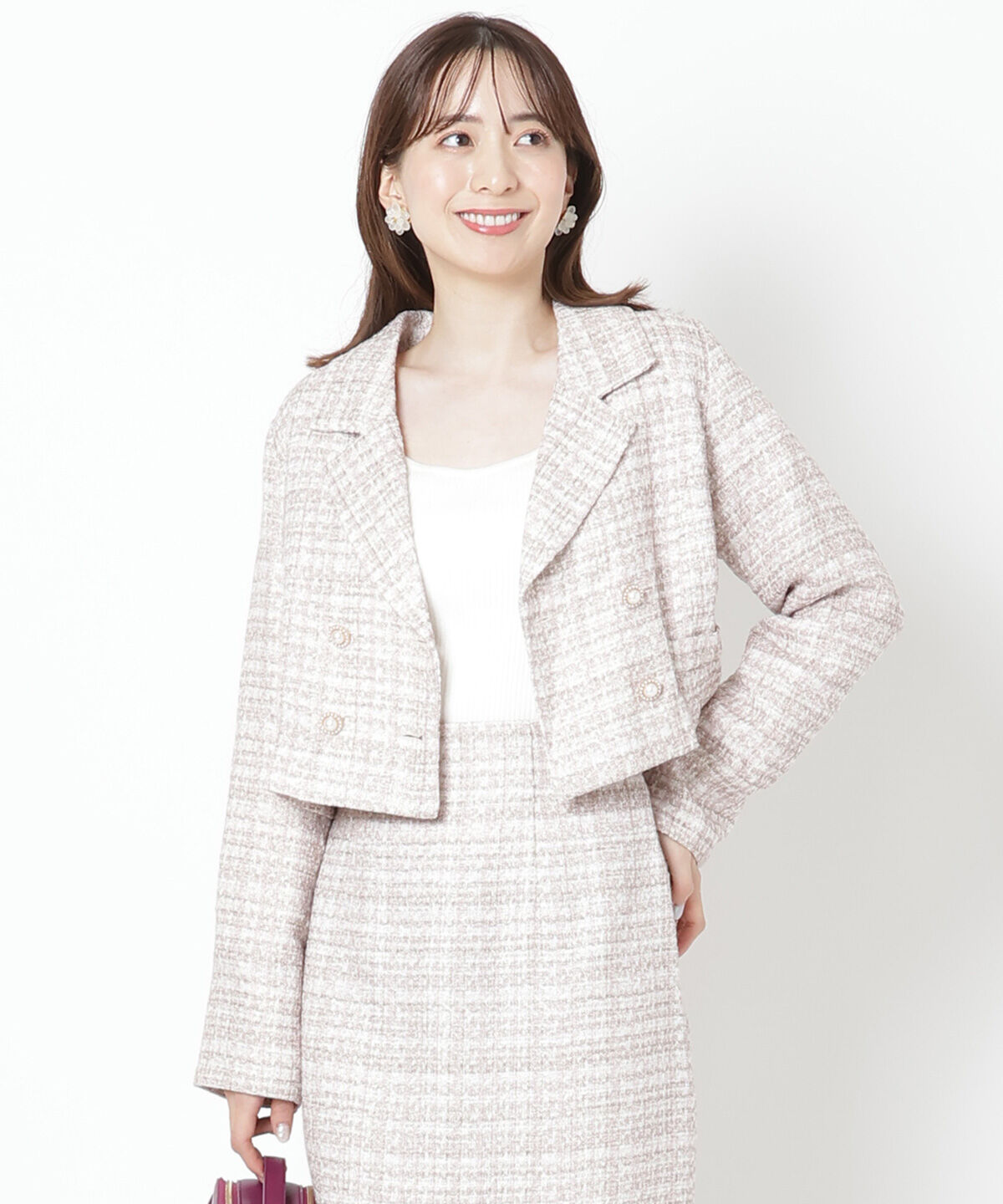 WILLSELECTION「ラメツイードダブルボタンジャケット」|テーラードジャケット|