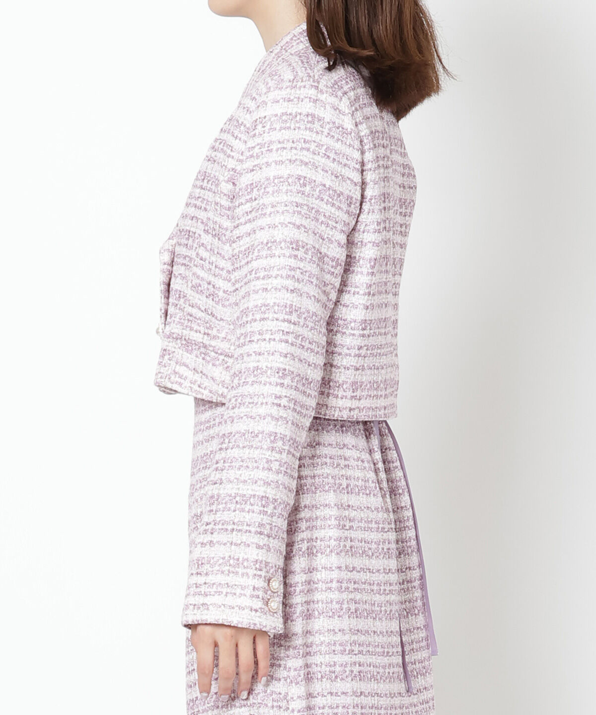 WILLSELECTION「ラメツイードダブルボタンジャケット」|テーラードジャケット|