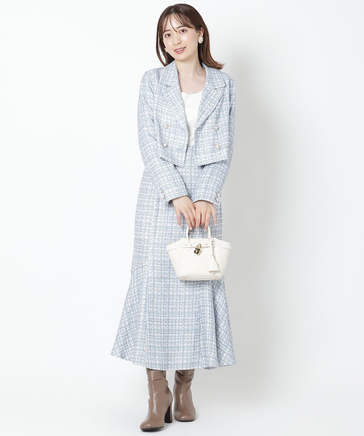 WILLSELECTION「ラメツイードダブルボタンジャケット」|テーラードジャケット|