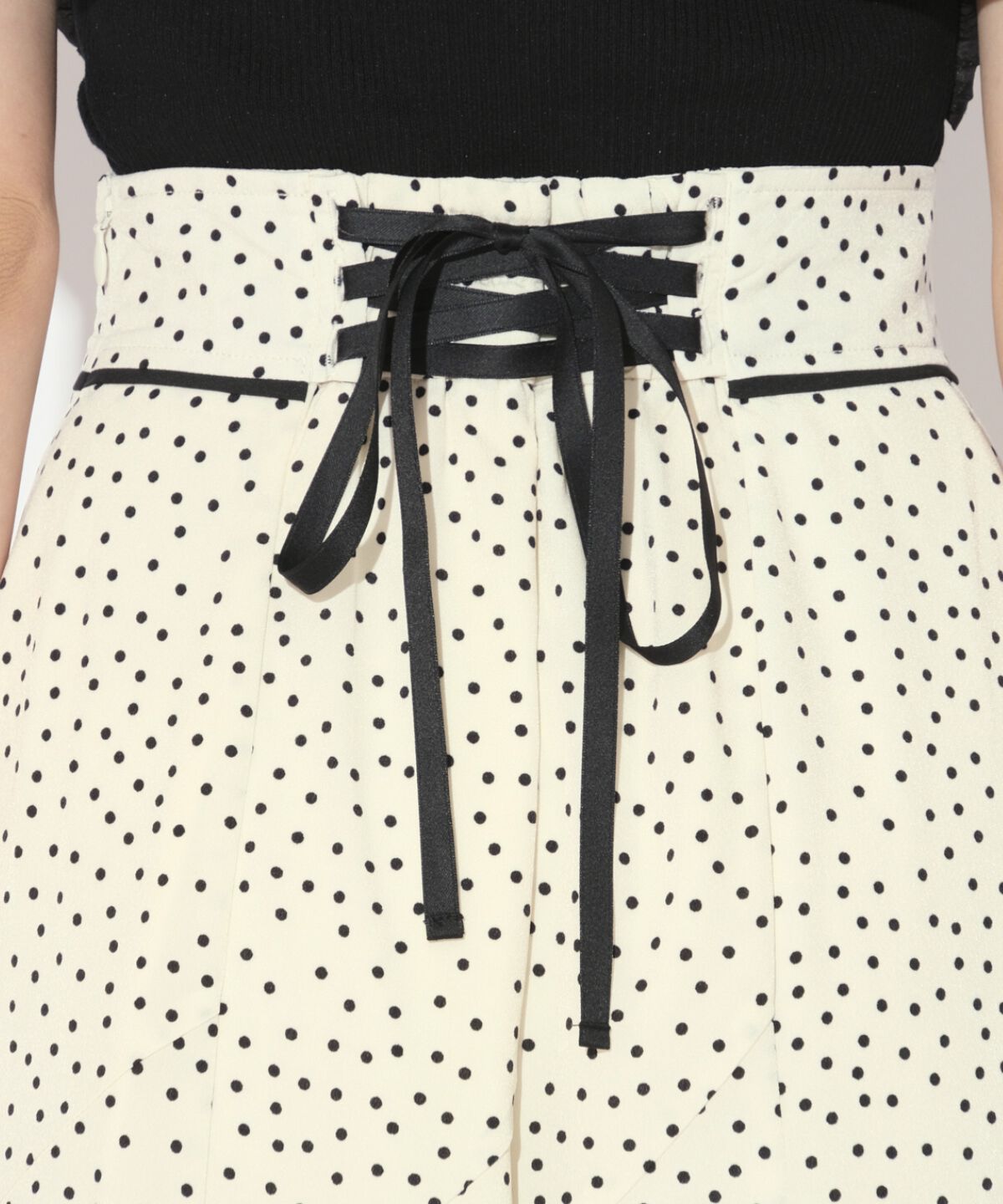 WILLSELECTION「バックスピンドルドットフレアスカート」|フレア|