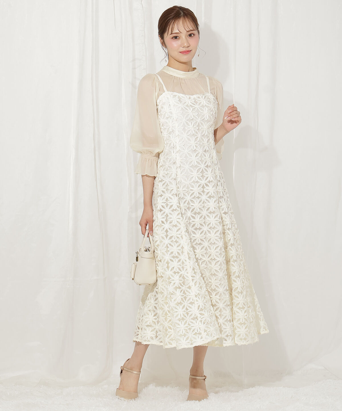 WILLSELECTION「ブラウス&times;フラワーレースドレス」|ドレス|