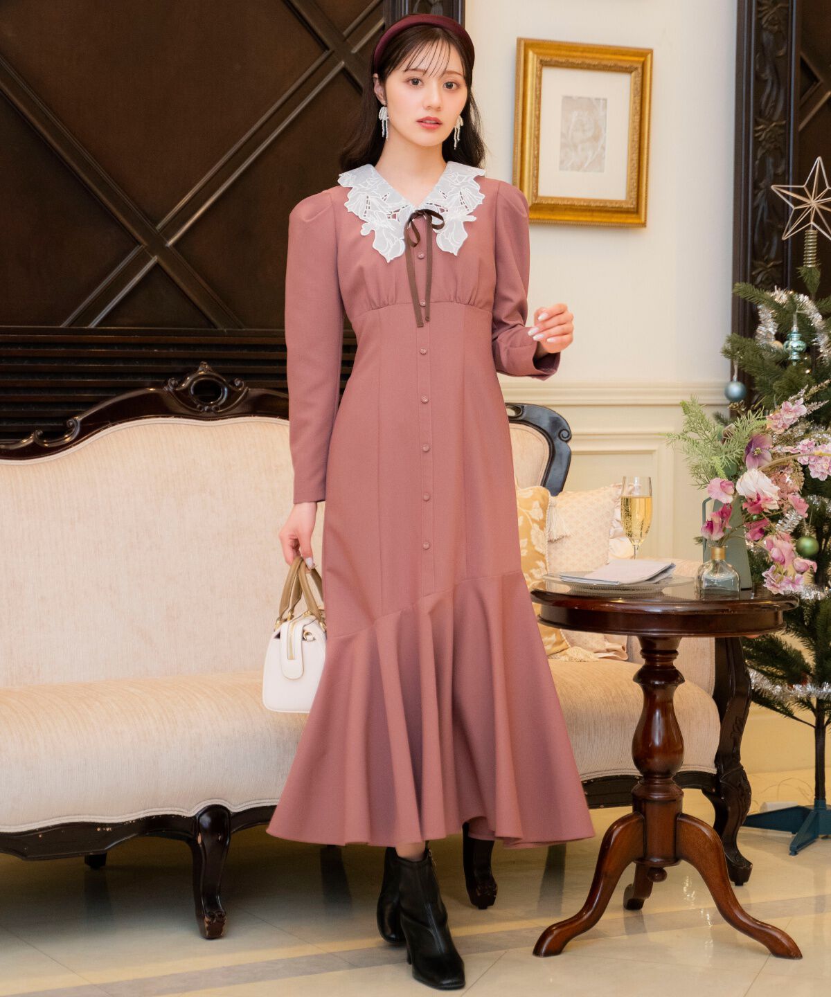 WILLSELECTION「レースカラーマーメイドワンピース」|ワンピース|