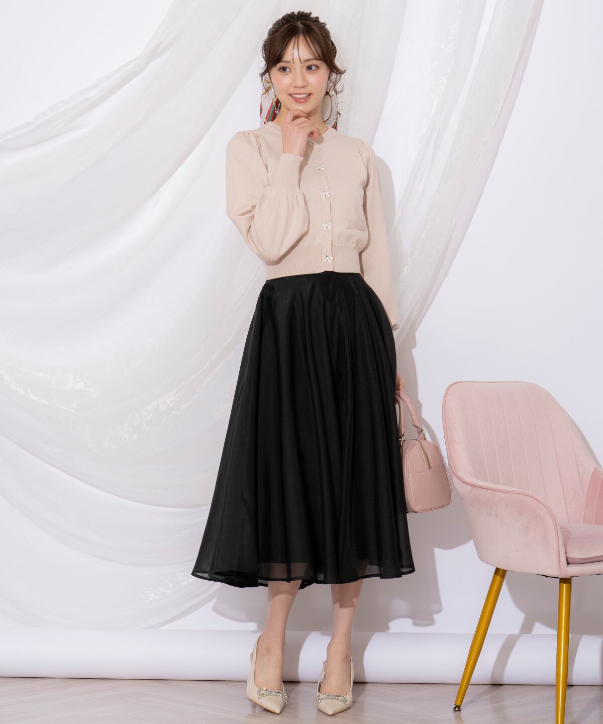 WILLSELECTION「オーガンジーフレアスカート」|フレア|