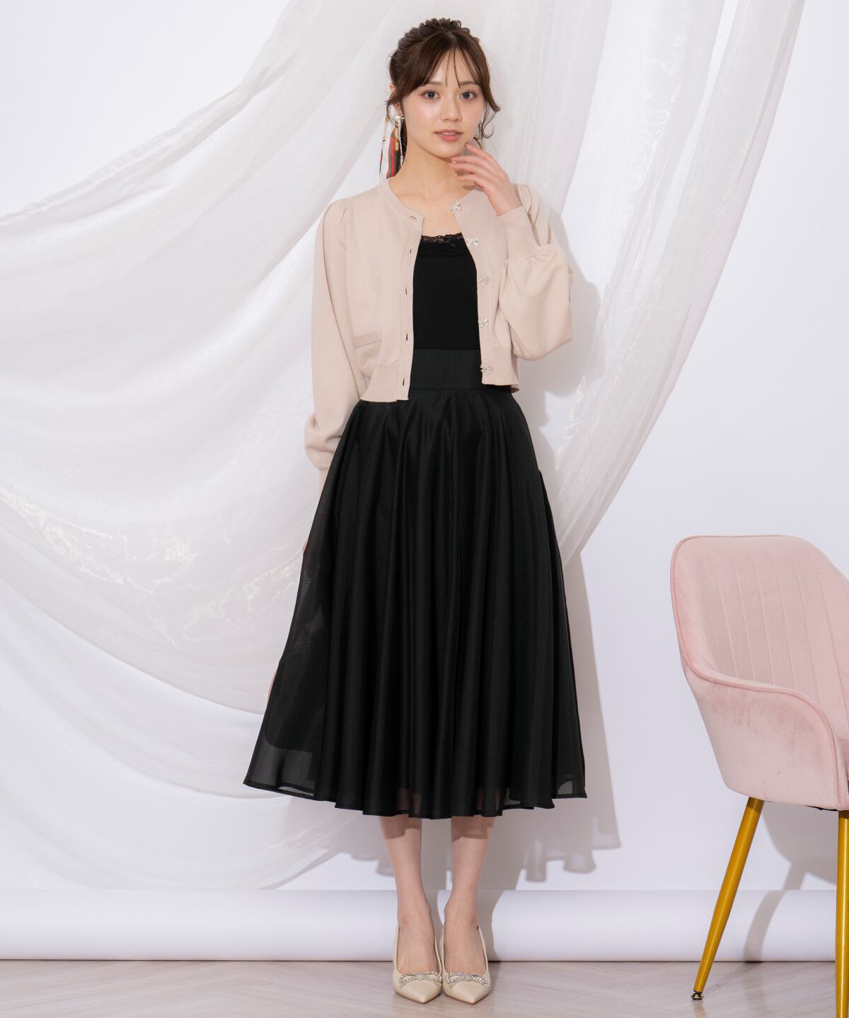 WILLSELECTION「オーガンジーフレアスカート」|フレア|