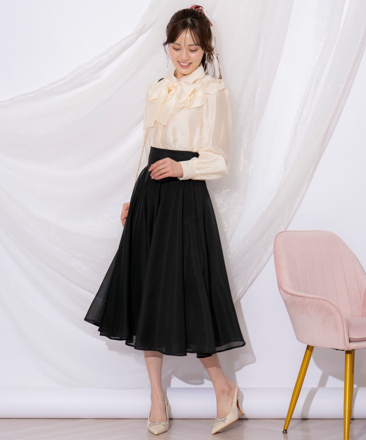 WILLSELECTION「オーガンジーフレアスカート」|フレア|