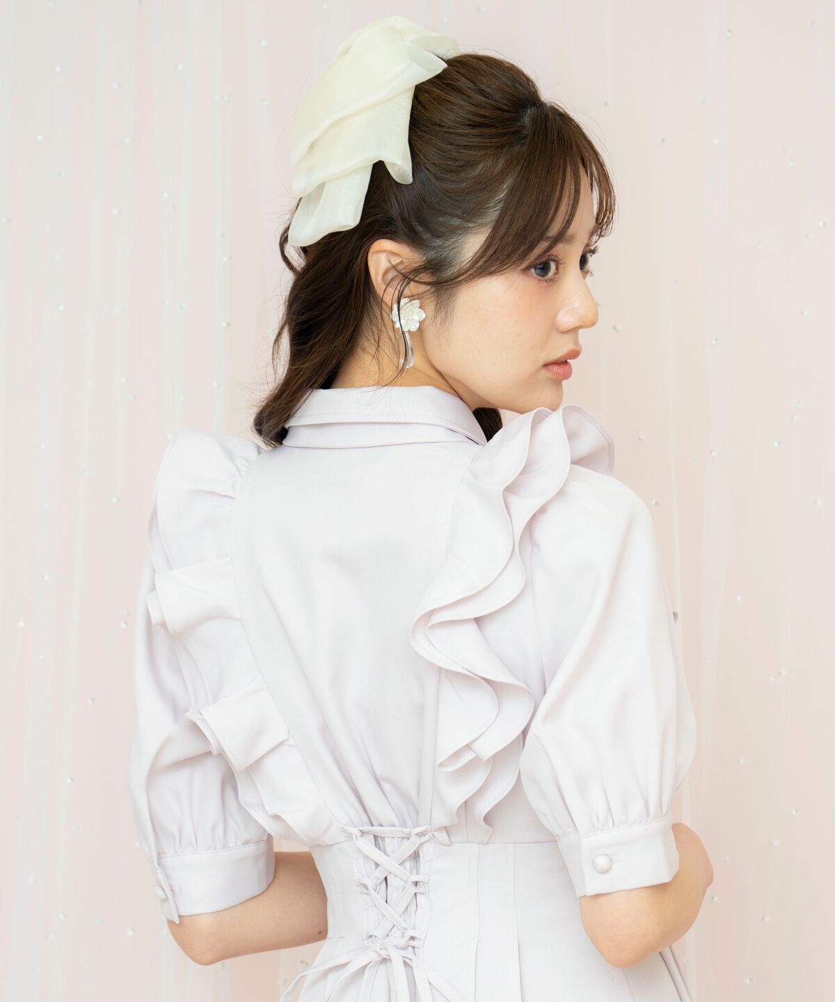 WILLSELECTION「ラッフルリボンタイシャツワンピース」|ワンピース|