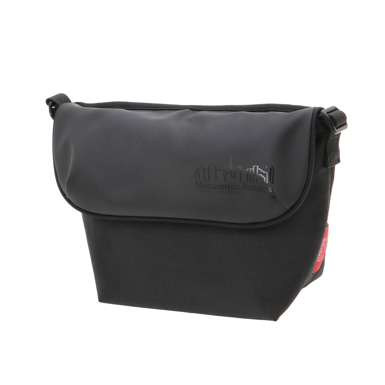 Manhattan Portage「Nylon Messenger Bag Back Pocket W/ Divider Magnet VEG Leather 600D HYDR」|ショルダー・メッセンジャー|BLK
