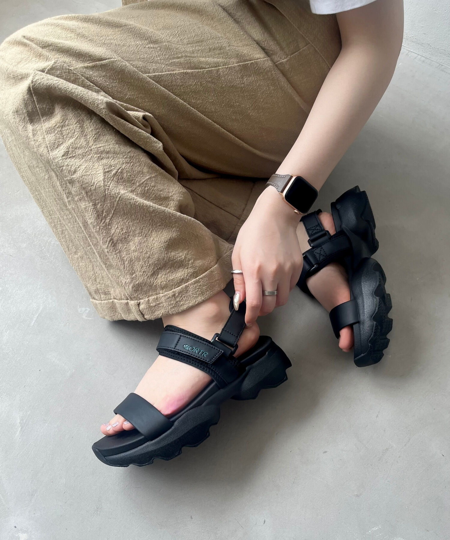 ORiental TRaffic「【アウトレット価格】スニーカーソールスポーツサンダル/OT3210 スポサン サンダル 人気」|サンダル|