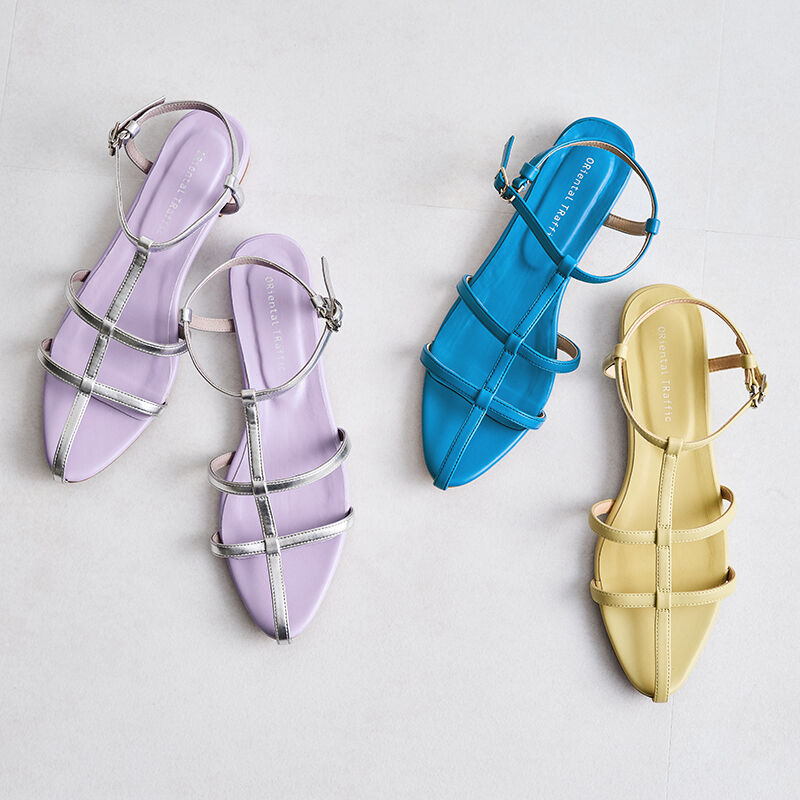 ORiental TRaffic「Tストラップフラットサンダル/31255」|サンダル|SILVER