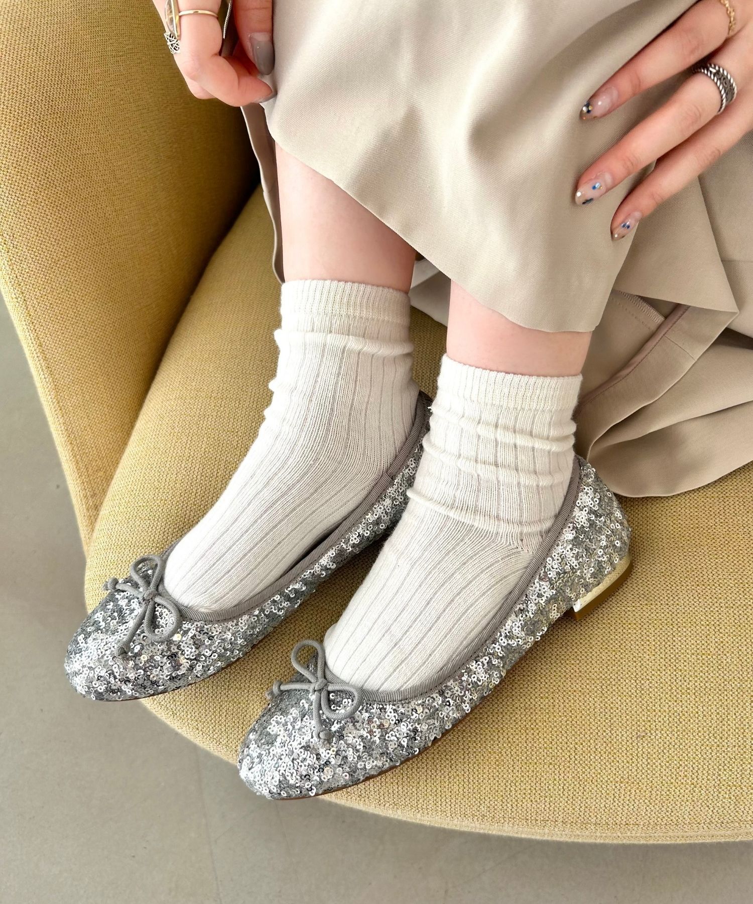 ORiental TRaffic「スパンコールバレエシューズ/41122」|パンプス|