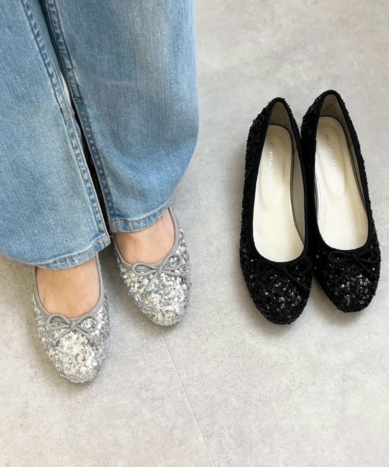 ORiental TRaffic「スパンコールバレエシューズ/41122」|パンプス|