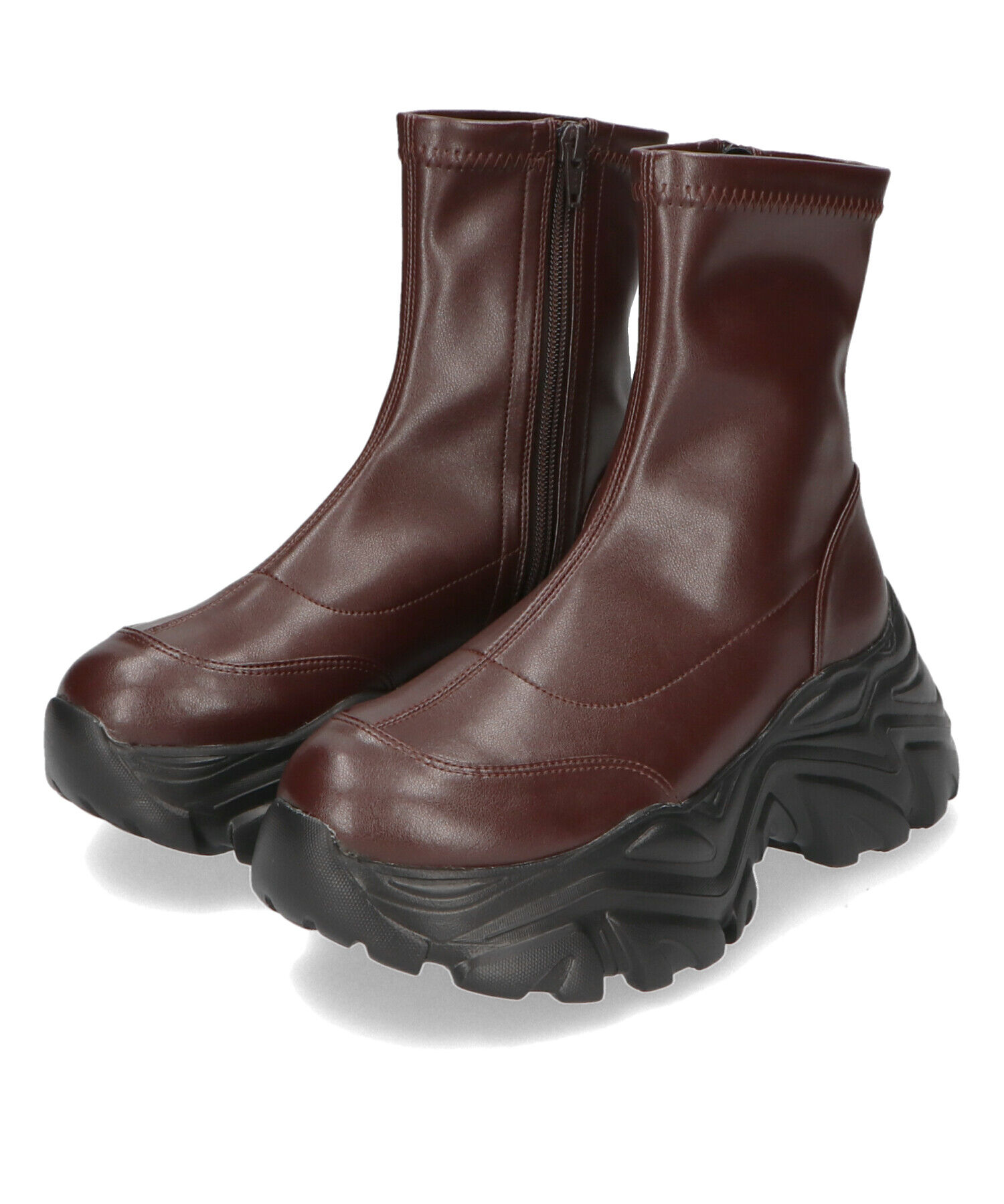 ORiental TRaffic「【 軽量 ・ 厚底 】 スニーカーソール ショートブーツ /41412 ストレッチ 美脚」|スニーカー|