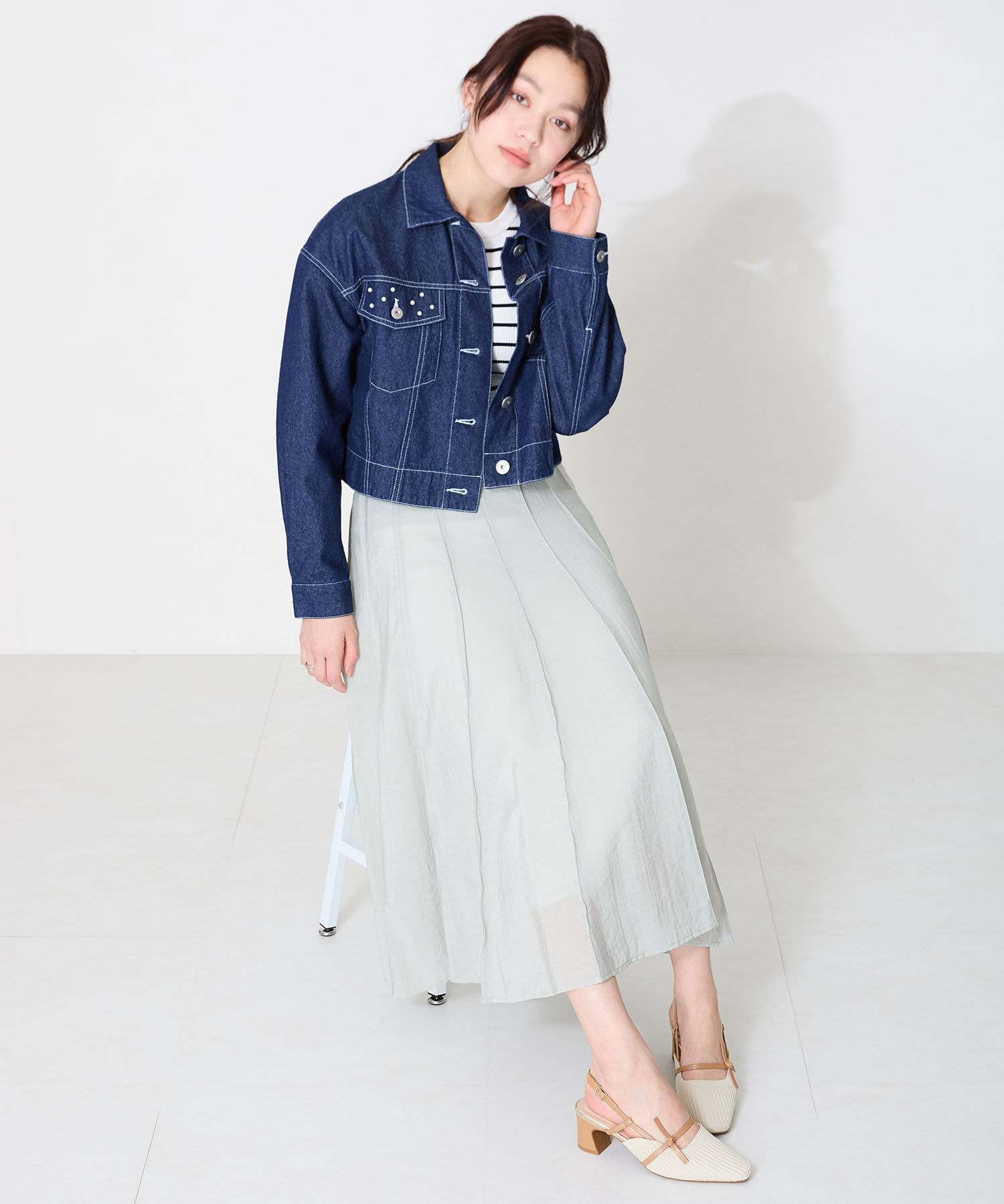 ORiental TRaffic「●2025春夏新作●リブニット細ストラップパンプス/51114 人気 トレンド 売れてる パンプス ニット」|パンプス|