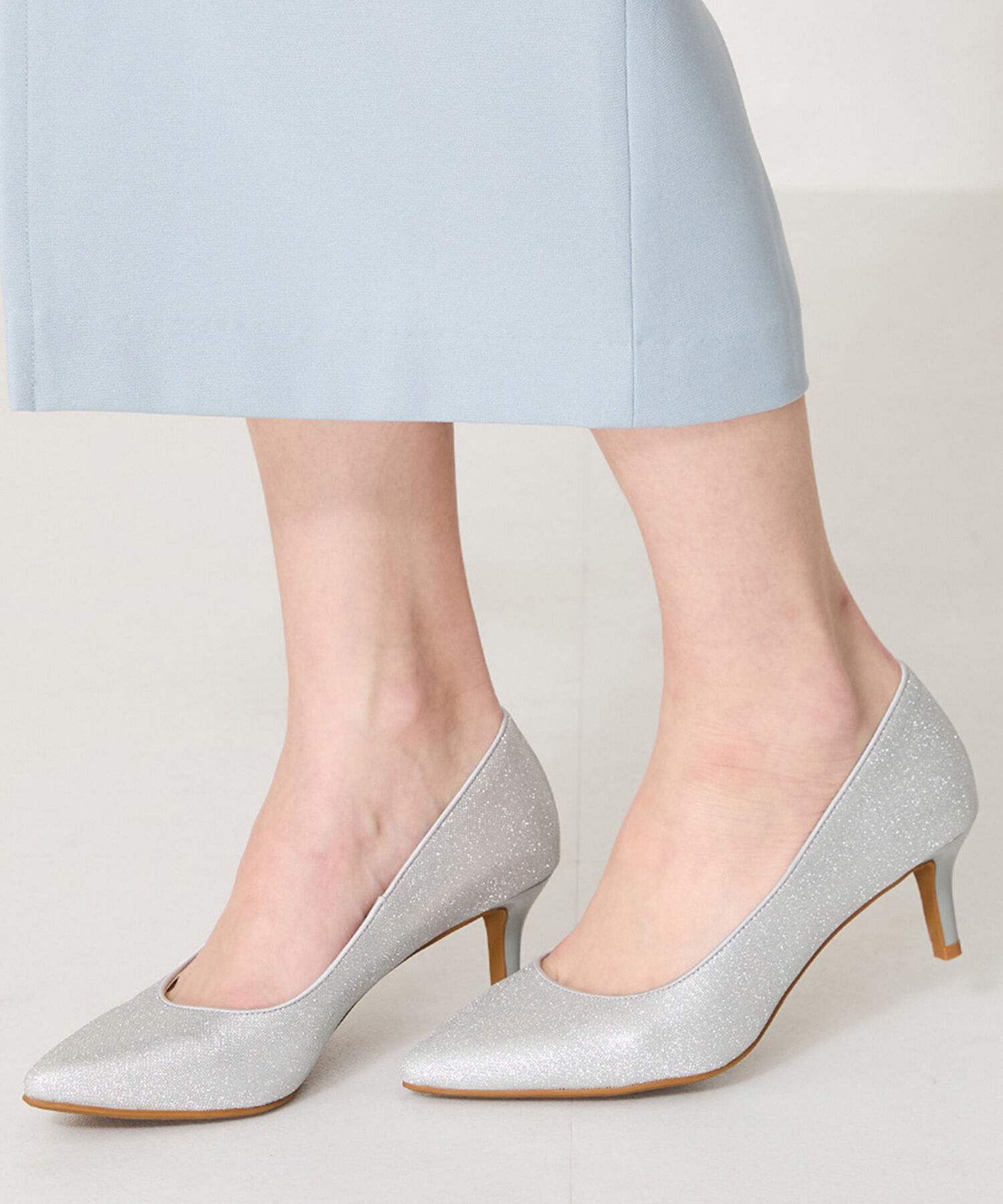 ORiental TRaffic「【オケージョン】 ポインテッドトゥ ラメ ヒール パンプス /MOR112 結婚式 パーティー 二次会」|パンプス|