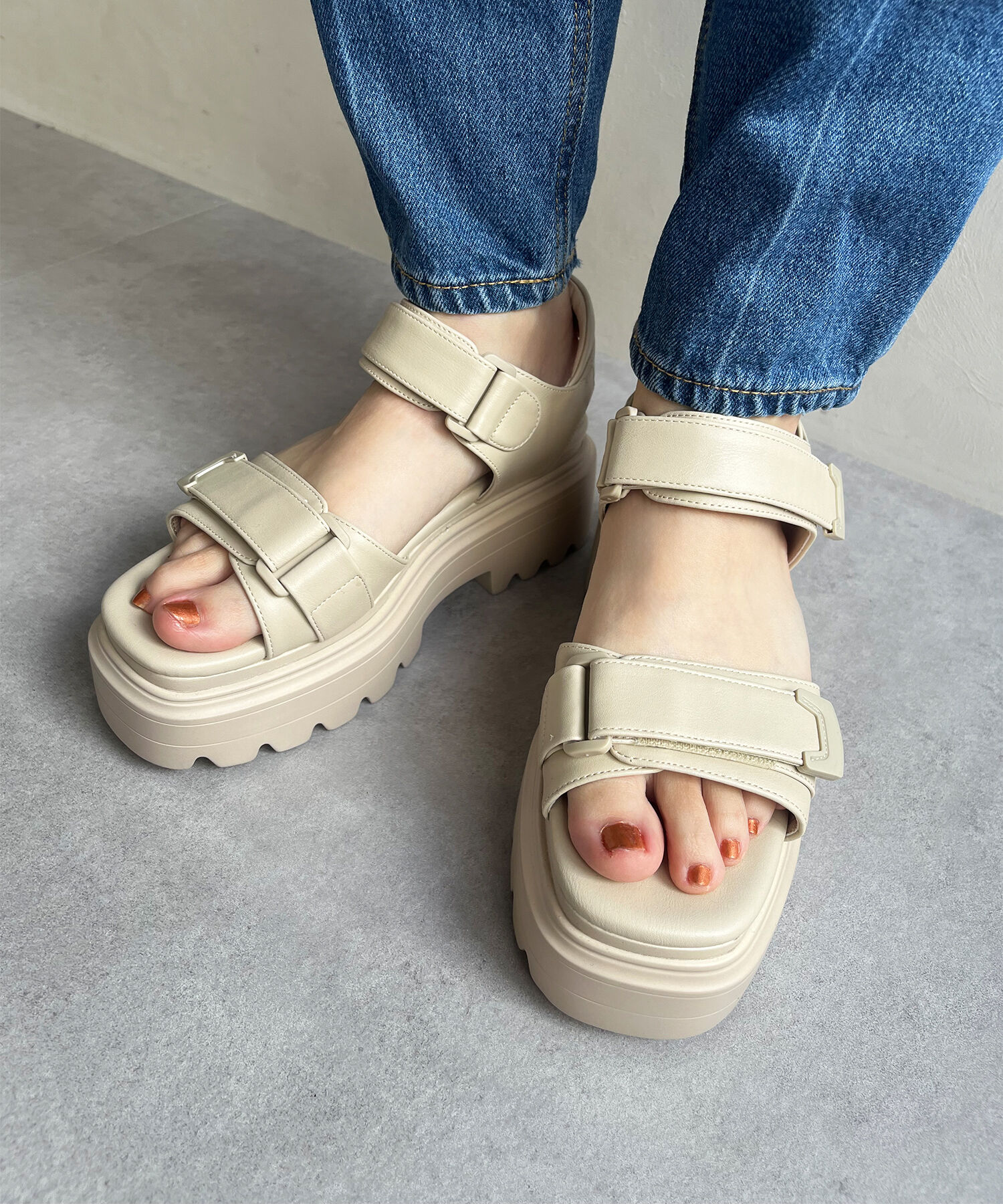 ORiental TRaffic「【新作】タンクソールベルトサンダル/41295 サンダル 厚底」|サンダル|BEIGE