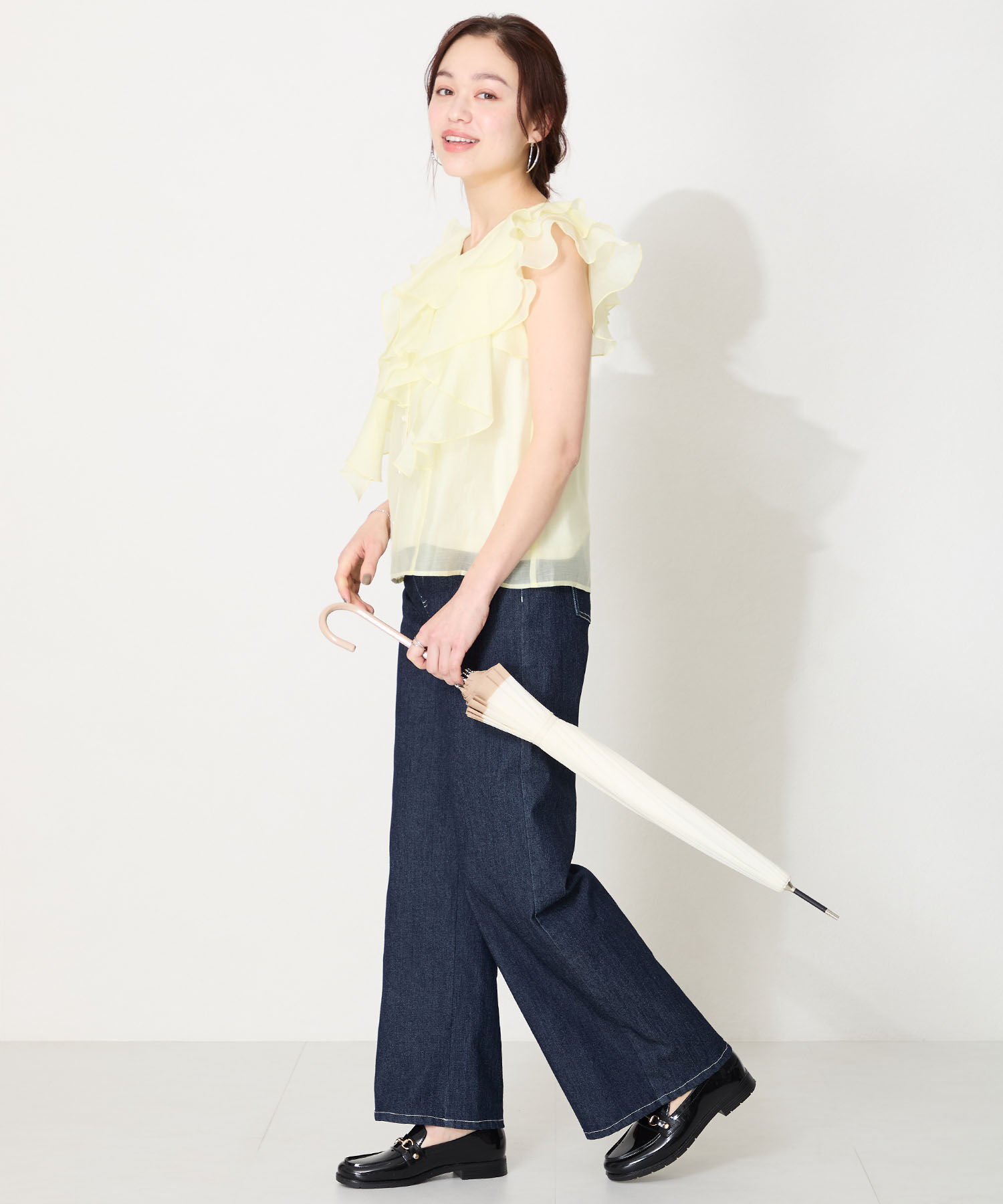 ORiental TRaffic「【防水】ビットモチーフ PVC レイン ローファー /R-1021 柔らかい 通勤 ゆったり」|パンプス|