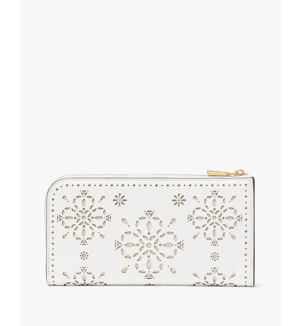 kate spade new york「デヴィン スペード フラワー パーフォレーテッド ジップ アラウンド コンチネンタル ウォレット」|財布|