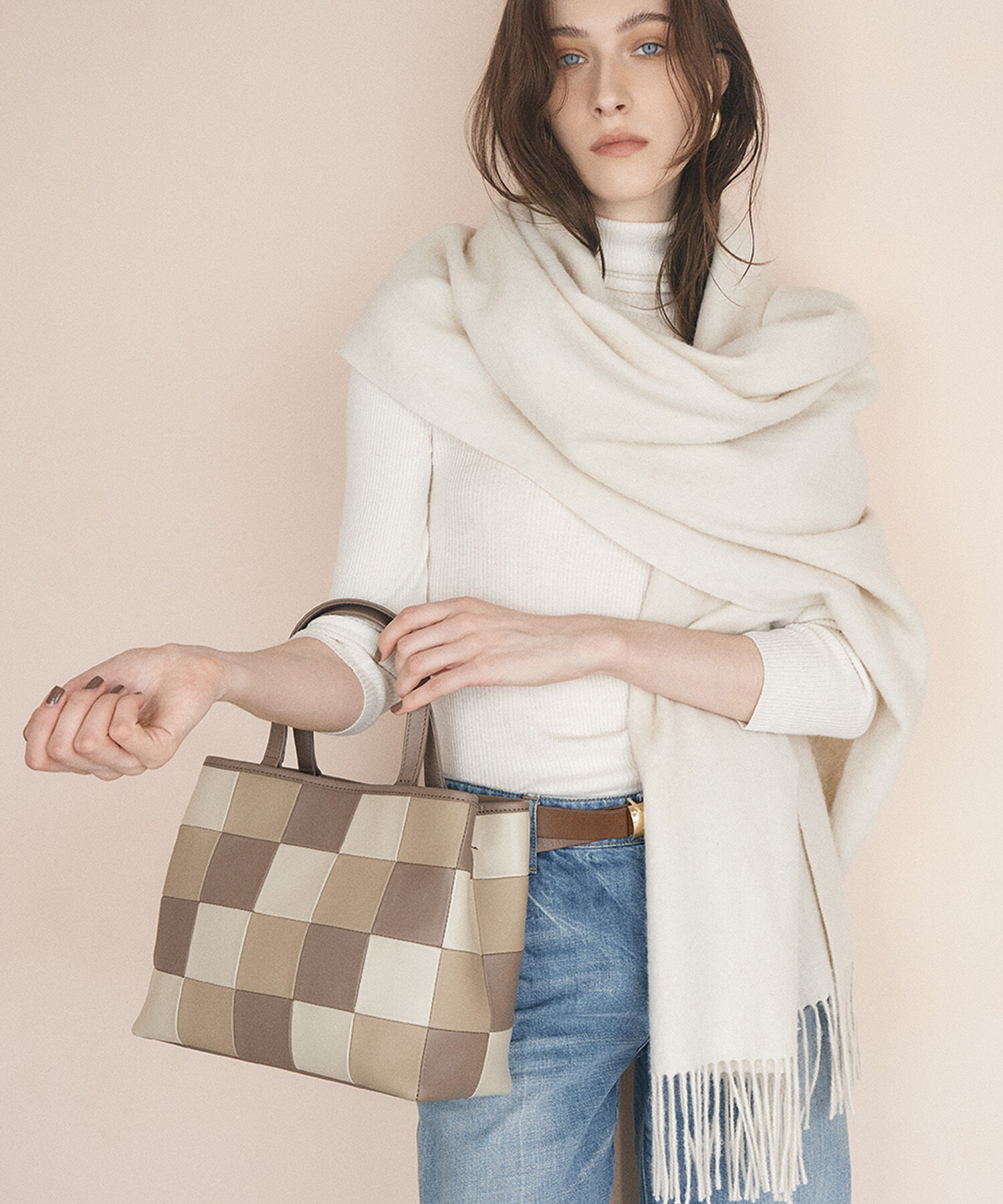 TOPKAPI TREASURE「【TREASURE TOPKAPI】スムースレザー パッチワーク ショルダー付 トートバッグ」|トートバッグ|