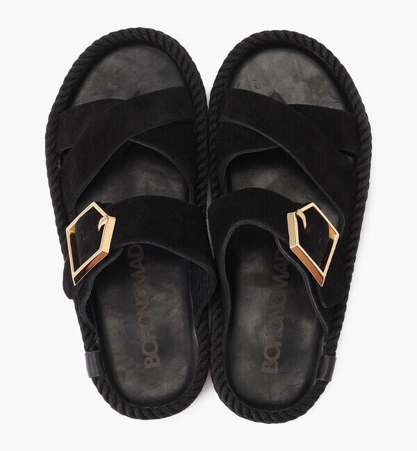 BOHONOMAD「【BOHONOMAD】セビリア/ブラック ベロアレザー/サンダル メンズ レディース/ボホノマド」|サンダル|