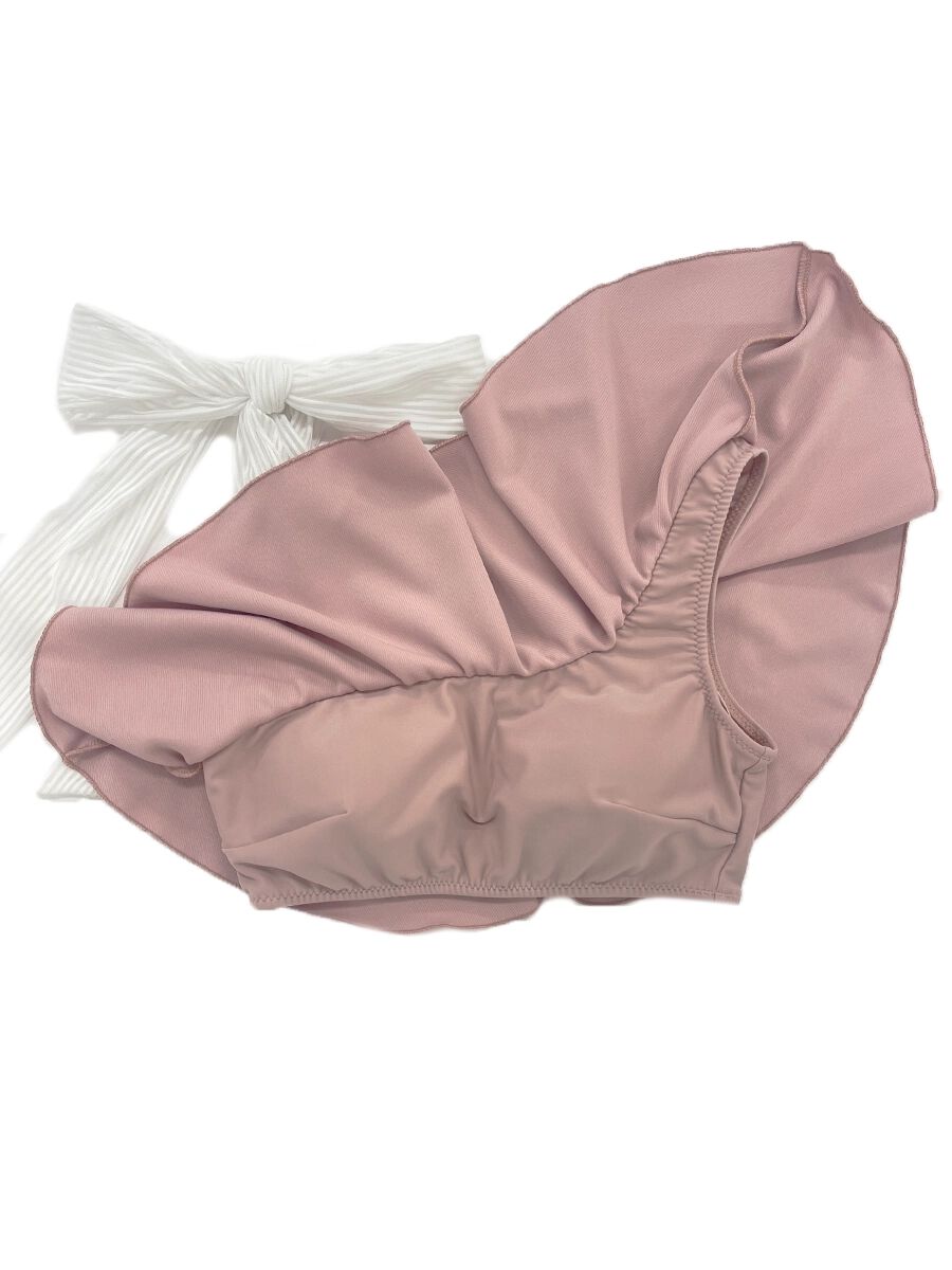 PEAK&PINE「無地リブ素材フレアワンショルダービキニ」|ビキニ|