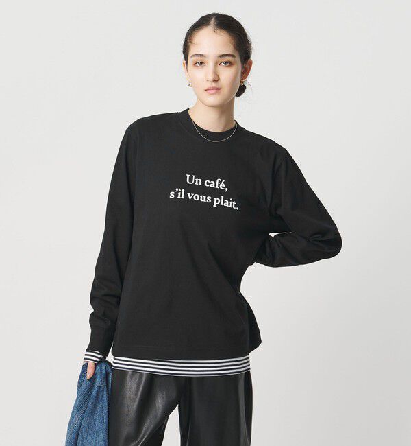 UNITED ARROWS「＜Les Petits Basics＞UN CAFE ロングスリーブ Tシャツ」|Tシャツ・カットソー|BLACK