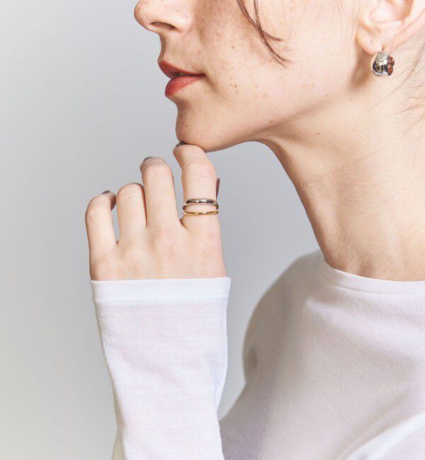 BEAUTY&YOUTH UNITED ARROWS「メタル ミックスカラー ダブルリング」|リング|