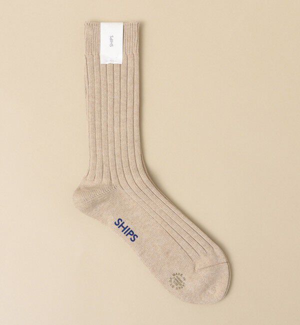 SHIPS「SHIPS: ベーシック リブ ソックス」|ソックス|ベージュ