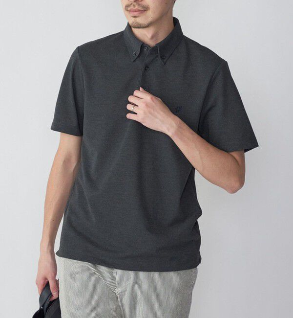 SHIPS「【WEB限定】SHIPS: 吸水速乾・UVケア Drymix（R）ワンポイントロゴ ボタンダウン ポロシャツ」|ポロシャツ|