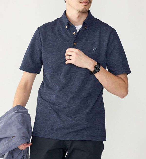 SHIPS「【WEB限定】SHIPS: 吸水速乾・UVケア Drymix（R）ワンポイントロゴ ボタンダウン ポロシャツ」|ポロシャツ|