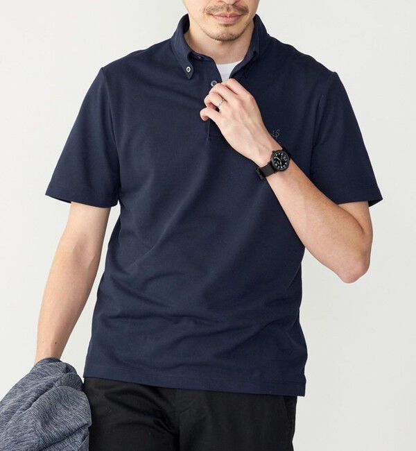 SHIPS「【WEB限定】SHIPS: 吸水速乾・UVケア Drymix（R）ワンポイントロゴ ボタンダウン ポロシャツ」|ポロシャツ|