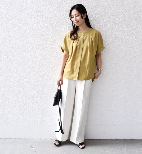 SHIPS for women「【WEB限定】〈洗濯機可能〉麻混 フロント タック ドルマン ブラウス」|シャツ・ブラウス|