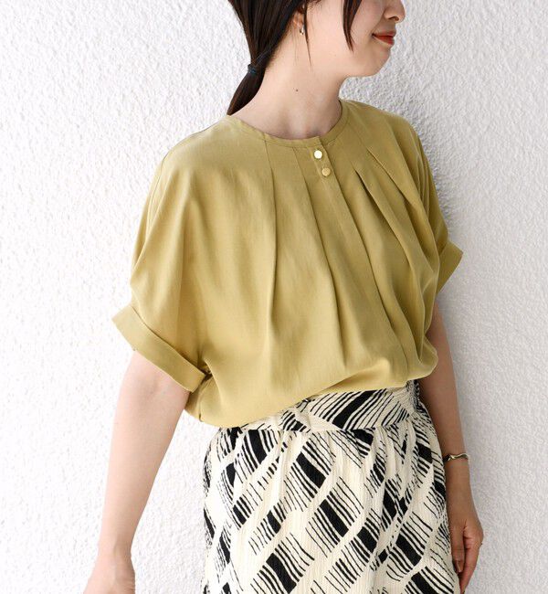 SHIPS for women「【WEB限定】〈洗濯機可能〉麻混 フロント タック ドルマン ブラウス」|シャツ・ブラウス|