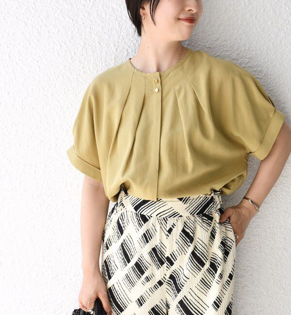 SHIPS for women「【WEB限定】〈洗濯機可能〉麻混 フロント タック ドルマン ブラウス」|シャツ・ブラウス|
