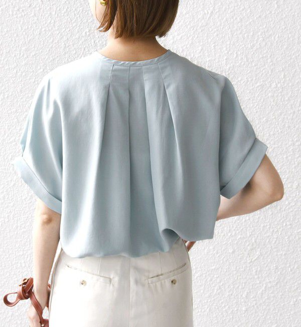 SHIPS for women「【WEB限定】〈洗濯機可能〉麻混 フロント タック ドルマン ブラウス」|シャツ・ブラウス|