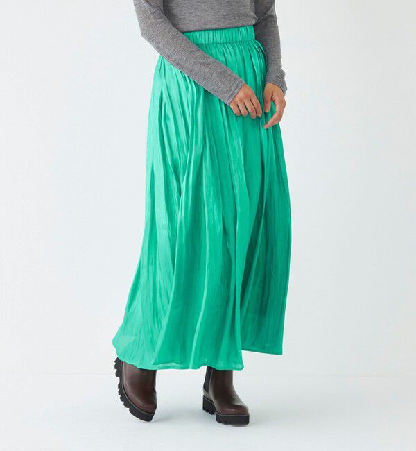 SHIPS Colors 「SHIPS Colors:〈洗濯機可能〉シャイニー ギャザー スカート」|スカート|