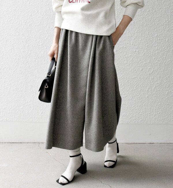 SHIPS any「SHIPS any:〈洗濯機可能〉ウールライク キュロット パンツ」|その他|グレー